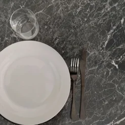 Højt bord 60 x 60 cm Rom bistro blank sort marmor Svart
