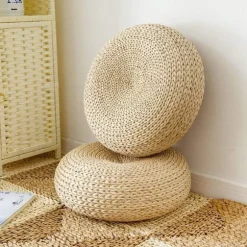 Håndvævet stråpude til meditation
