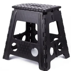 Hopfällbar pall svart/vit stor 120 kg