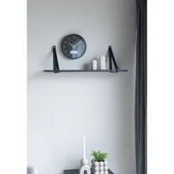 House Nordic Etageré med læderstropper Lila Sort 442799 Svart