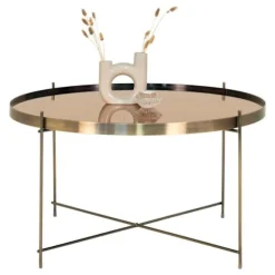 House Nordic Sofabord Scarlett 70x40 cm Rund Messing 444100