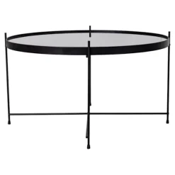 House Nordic Sofabord Scarlett 70x40 cm Rund Sort 444099 Svart