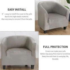 Housse De Fauteuil Chesterfield Lastique Extensible En Velours Housse De Fauteuil Cabriolet Stretch Lavable Couverture Protecteur De Fauteuil Tullsta soot | Fyndiq