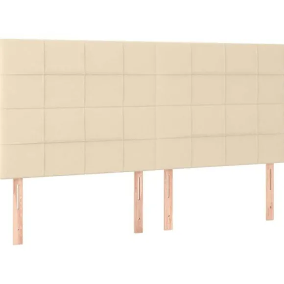 Hovedgærde - Eksklusivt Hus - Creme - Indbygget farvet LED - Højdejusterbar 180x5x118/128 cm Grädde
