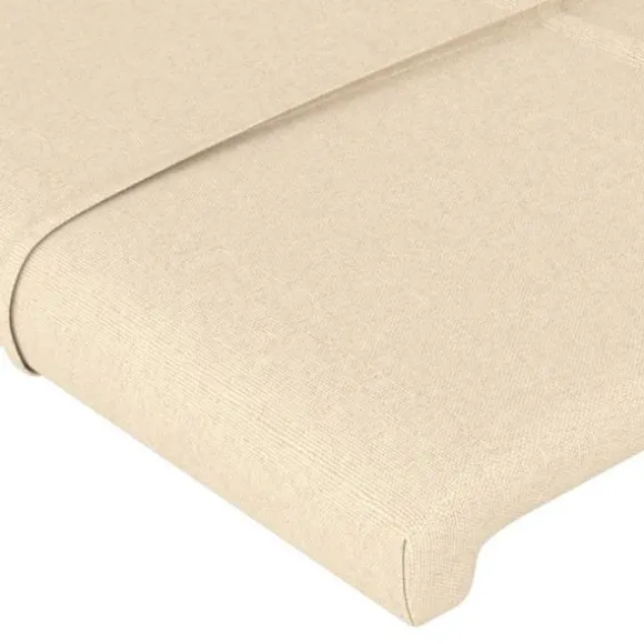 Hovedgærde - Eksklusivt Hus - Creme - Indbygget farvet LED - Højdejusterbar 180x5x118/128 cm Grädde