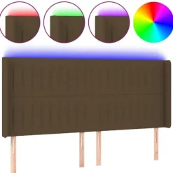 Hovedgærde - Maison Exclusive - Mørkebrun - Justerbar integreret LED - 183x16x118/128 cm mörkbrun