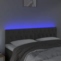 Hovedgærde - Maison Exclusive - Mørkegrå velour - Justerbar indbygget LED - 160 x 7 x 78/88 cm mörkgrå