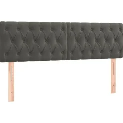 Hovedgærde - Maison Exclusive - Mørkegrå velour - Justerbar indbygget LED - 160 x 7 x 78/88 cm mörkgrå