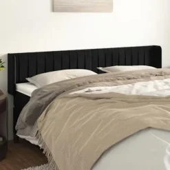 Hovedgærde - Maison Exclusive - Sort velour - 203 x 16 x 78/88 cm - Højdejusterbar Svart