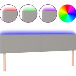Hovedgærde - Maison Exclusive - Lys grå 160 x 5 x 78/88 cm - Indbygget LED - Højdejusterbar ljusgrått