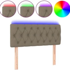 Hovedgærde - Maison Exclusive - Taupe 90x7x78/88 cm - Indbygget LED - Højdejusterbar mol