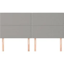 Hovedgærde - Maison Exclusive - 200 x 5 x 118/128 cm - Lys grå - Højdejusterbar Ljusgrått