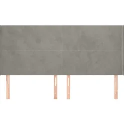 Hovedgærde - Maison Exclusive - Lys grå velour - 163x16x118/128 cm - Ører, justerbare træben ljusgrått