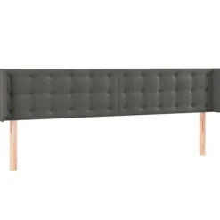 Hovedgærde - Maison Exclusive - Mørkegrå velour - Justerbar LED-indbygning - Justerbar højde 183x16x78/88 cm mörkgrå