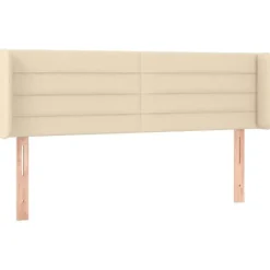 Hovedgærde - med ører - Creme - 147×16×78/88 cm - Holdbart stof Grädde
