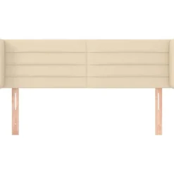 Hovedgærde - med ører - Creme - 147×16×78/88 cm - Holdbart stof Grädde