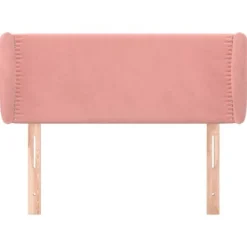 Hovedgærde - Med ører - Rosa velour - Højde justerbar 78/88 cm - 103x23 cm Ros