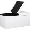 Hvid foldbar opbevaringsbænk – 100L, 76x38x38cm, MDF