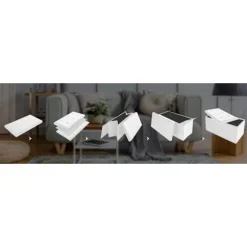 Hvid foldbar opbevaringsbænk, 115x38x38cm, MDF