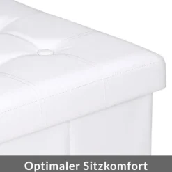 Hvid foldbar opbevaringsbænk, 115x38x38cm, MDF