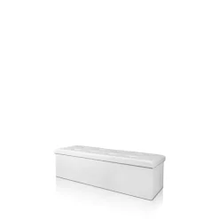 Hvid foldbar opbevaringsbænk, 115x38x38cm, MDF