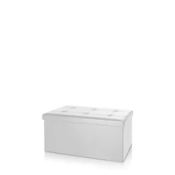 Hvid foldbar opbevaringsbænk, 115x38x38cm, MDF