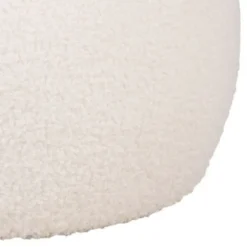 Hvid og rund pouf i boucle polyester Ø 38 x 41 cm Vit