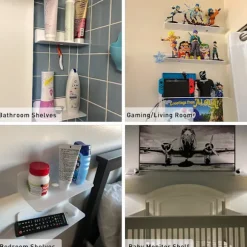 Hvid Væghylde Sæt med 2, Udvid Nemt Vægplads - 9 Tommer Ingen D