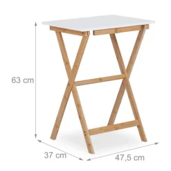 Hvidt klapbord i bambus