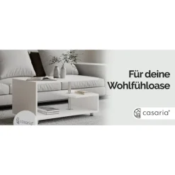 Hvidt sofabord, 95x55x50 cm, ridsefast
