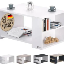 Hvidt sofabord, 90x60x50cm, ridsefast