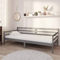 Hvilebed - Eksklusivt Hus - 90x200 cm - Massivt fyrretræ - Multifunktionel sovesofa Grå Vit