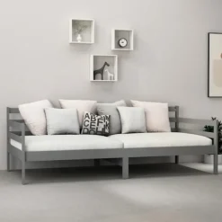 Hvilebed - Eksklusivt Hus - 90x200 cm - Massivt fyrretræ - Multifunktionel sovesofa Grå Vit