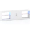 3-i-1 TV-bord med LED, justerbare hylder, 85" maks.