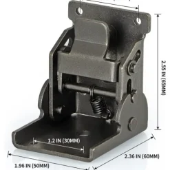 IC Foldebeslag, kraftige 90 graders selvlåsende hængsler til bordben, væghylde, 150 kg pr. beslag, 4-pak (Gunblack)