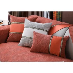 IC Halkfri Sofa Betræk i Farveblokke i Moderne Minimalistisk Stil Rød 70*90cm