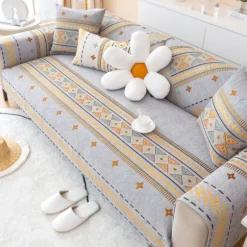 IC Skridsikker Sofa Betræk i Boheme Stil Grå 90*70cm
