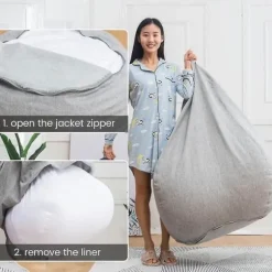 Inderfor til sækkestol Stor Let Rengjort Sofastol coolwhite 100x120cm