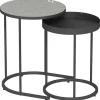 Indskudsbordssæt, metalbakkedesign, grå