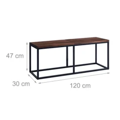 Industriel spisebænk, 120 cm, plads til 2