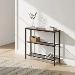 Industrielt konsolbord, 3-lags træhylder