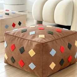 ING Denne rektangulære, stofbeklædte futon tilføjer et stilfuldt præg til din stue. perfekt til altaner - Mål: 4,45 x 30 cm, brun firkantet.