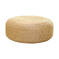 Japansk stil sædehynde, håndlavet meditationshynde, rustik tatami kontorhynde, 40 cm diameter