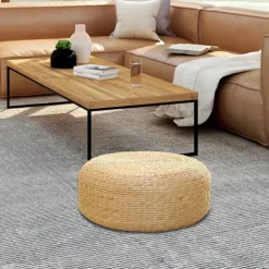 Japansk stil sædehynde, håndlavet meditationshynde, rustik tatami kontorhynde, 40 cm diameter