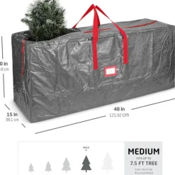 Jumbo opbevaringstaske til juletræ - Passer til 2,3 m høje juletræer - Vandtæt juletræstaske beskytter mod støv, fugt og insekter. Grå-FY- grey