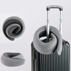 Justerbar Cervikal Støtte Pude Memory Foam Kerne Til Søvn På Fly Dark gray