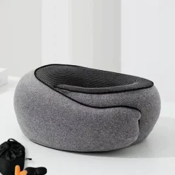 Justerbar Cervikal Støtte Pude Memory Foam Kerne Til Søvn På Fly Dark gray