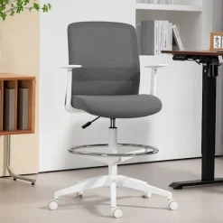 Justerbar ergonomisk mesh kontorstol med fodstøtte