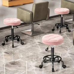 Justerbar rullestol, Pink, 360° drejelig, 50-66 cm Højde