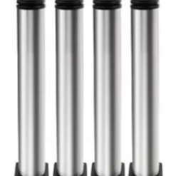 Justerbare ben 350 mm højde, tykke skabsben, bordben, møbelben, børstet rustfrit stål, justerbar højde 0-15 mm-XS6-